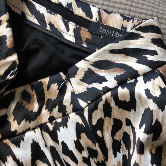 WHBM Pleated Leopard Skirt with pockets side zip - Picture 5 of 6
